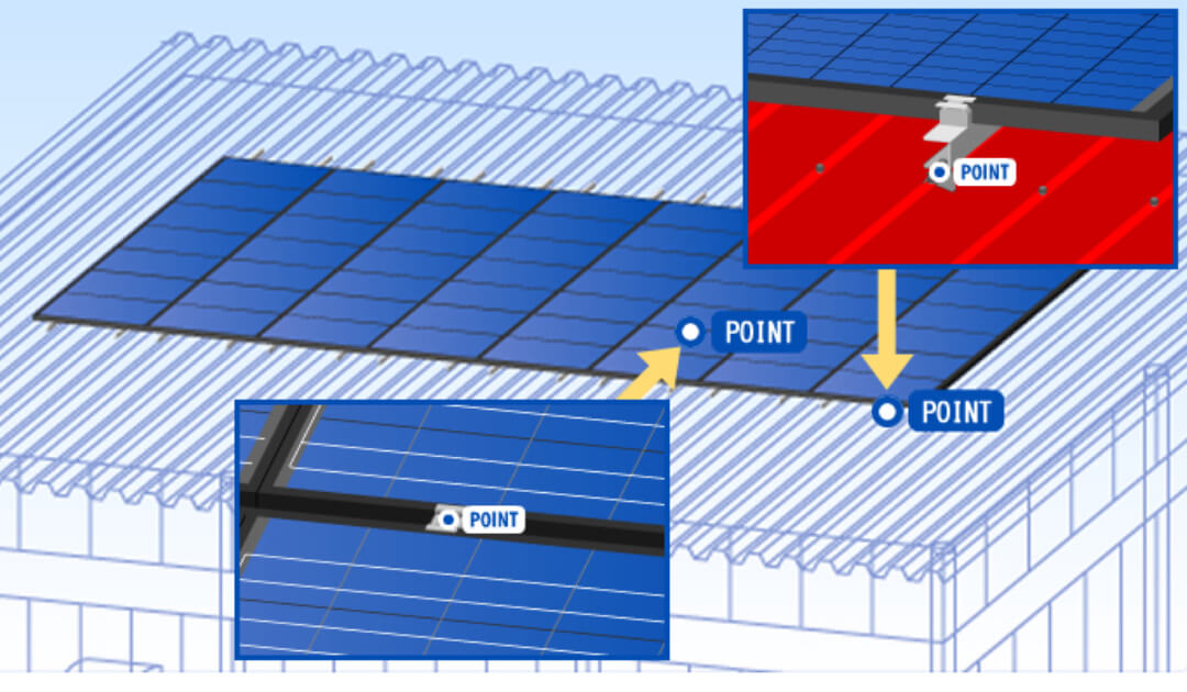 折板屋根対応PV架台 平置型